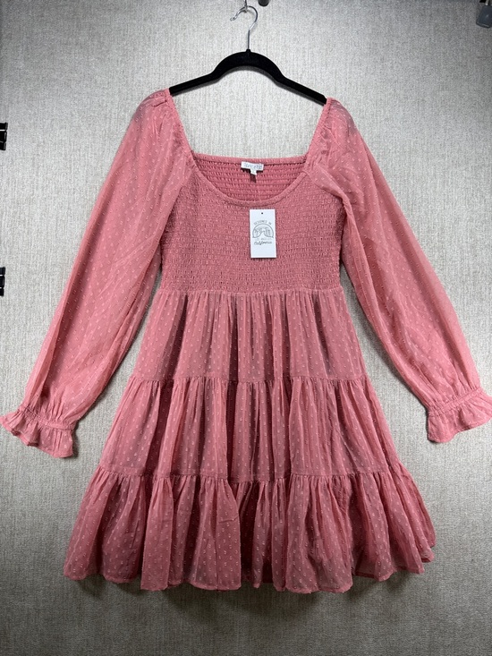 Patrons of Peace Dresses & Skirts - NWT Patrons of Peace Mulberry Pink Smocked Swiss Dot Mini Dress Size Small